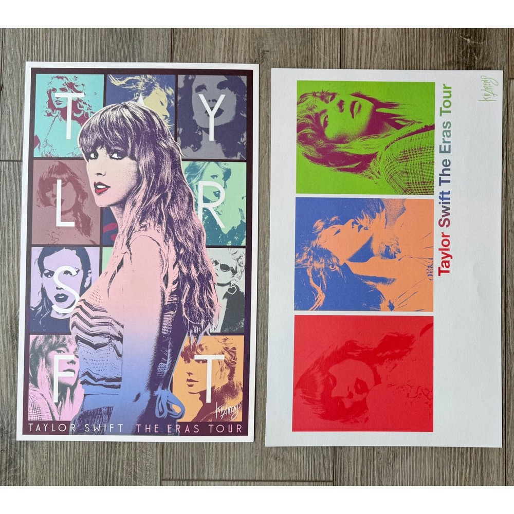 Taylor Swift Kii Arens The Eras Tour Art Print Set 2pc Pop Art Poster Fan Merch